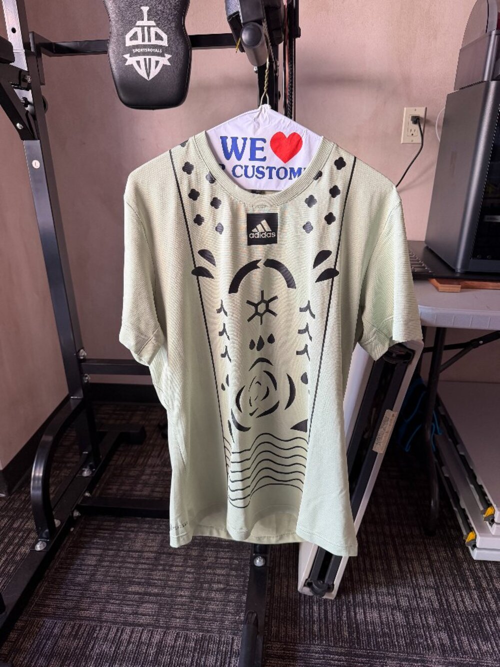 Adidas Parley Men’s Sage Green HEAT.RDY Abstract Graphic Performance Shirt M